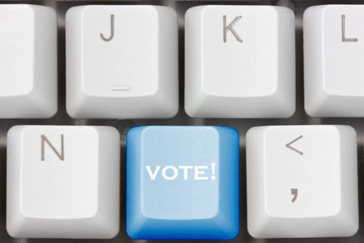 election concept with vote key showing polling or voting
