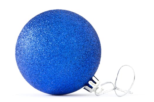 blue christmas bauble isolated on white background