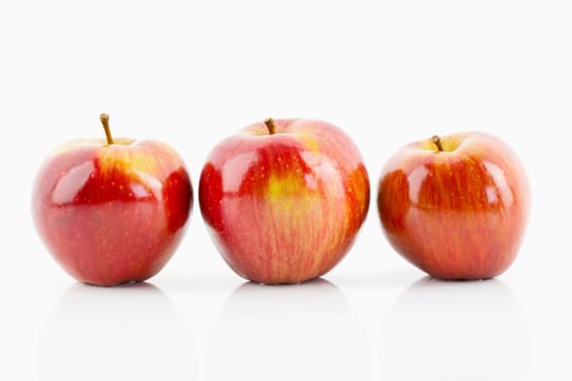 three red apples