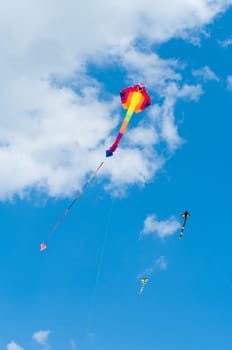 colorful kite during the 3rd international kite festival in Twenterand, Netherlands