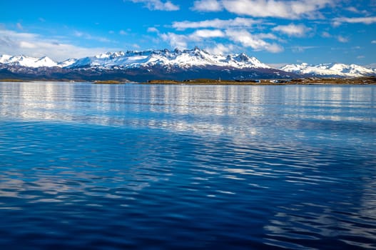 The mountains of Tierra del Fuego as seen from the Beagle Channel