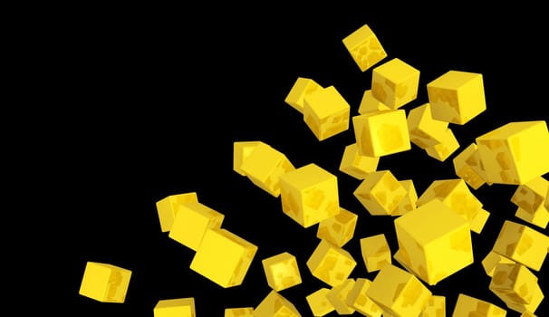 Banner - Flying Dice Gold Yellow on Black 4