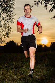Joggers before sunset