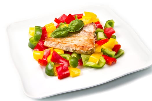 fried tuna fillet with pepper