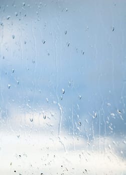 Drops of a rain on glass