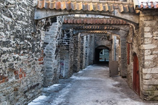 Ancient narrow street in Tallinn