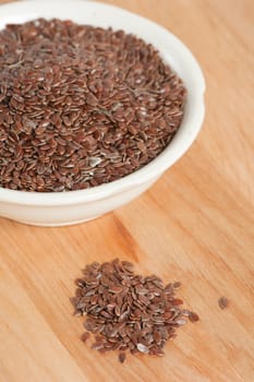 Close up of a pile of flaxseed
