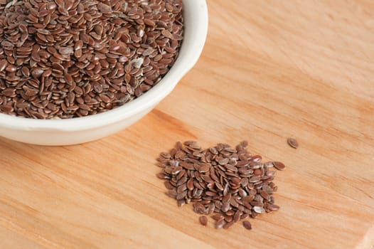 Close up of a pile of flaxseed
