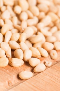 pine nuts background,  Close up