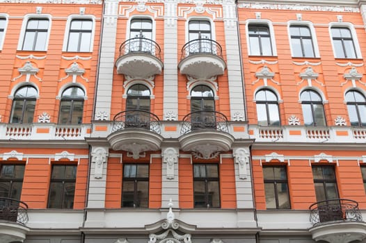 facade of the old building in Riga