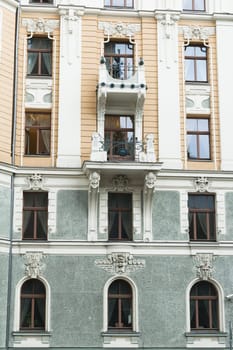 facade of the old building in Riga