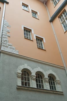 facade of the old building in Riga