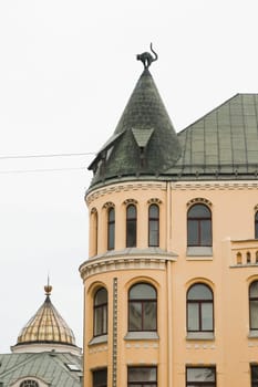 facade of the old building in Riga