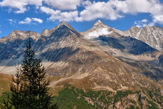 Cloud shadows over the mountains