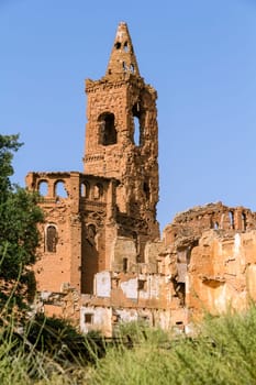 Belchite village destroyed in a bombing during the Spanish Civil War, Saragossa, Aragon, Spain