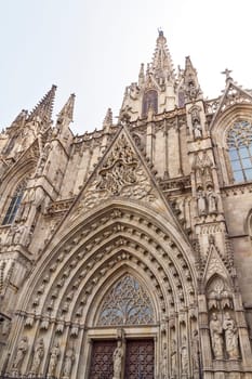 front view Barcelona Cathedral, Catalonia Spain