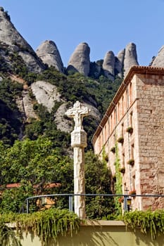 Cruceiro in Santa Maria de Montserrat monastery. Catalonia, Spain.