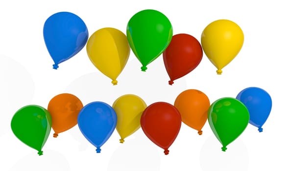 Colorful balloons with space for text
