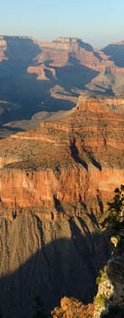 panoramic sunset over the Grand Canyon National Park in Arizona in the United States of America