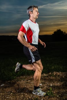 Joggers before sunset