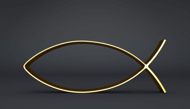 3D ICHTHYS Gold on Black 07