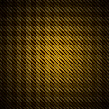 A realistic golden carbon fiber weave background or texture