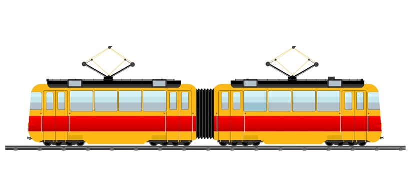 Tram icon, isolated object over white
