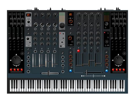 Realistic music controller, sound mixer with piano keys