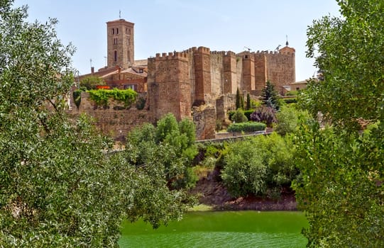 Lozoya river view. This river runs through the historic city of Buitrago, Madrid province, Spain.