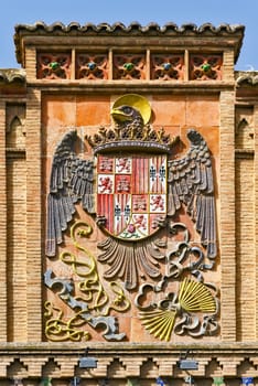 Detail of the old coat of Spain in Toledo, Spain