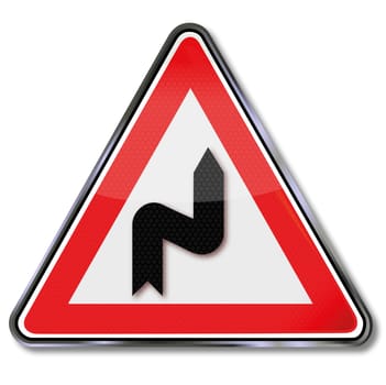 Traffic sign change of direction and risk of skidding