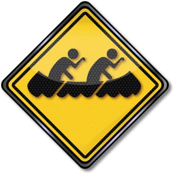 Canoe water sports sign
