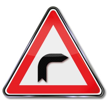Traffic sign right-hand bend