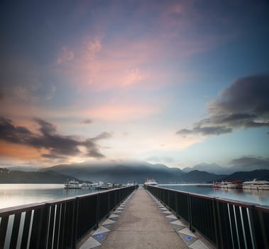 A view of the famous Sun Moon Lake in Taiwan