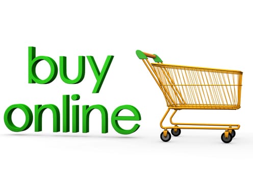 Orange carry with the green text "buy online""."