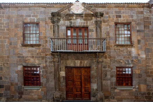 Santa Cruz de La Palma colonial street house facades in canary Islands