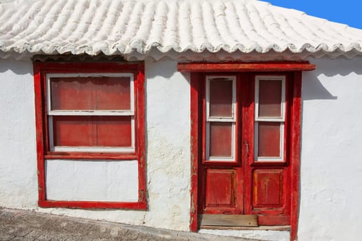 Santa Cruz de La Palma colonial street house facades in canary Islands