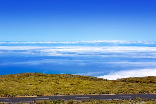 La Palma Caldera de Taburiente sea of clouds in canary Islands