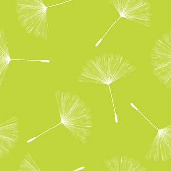 Seamless background illustration with flying dandelion seeds