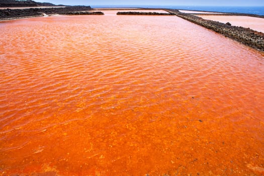 La Palma Salinas de fuencaliente red saltworks in Canary Islands
