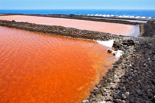 La Palma Salinas de fuencaliente red saltworks in Canary Islands