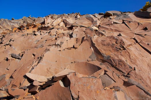 stone mountain rocks texture in La Palma at Canary islands