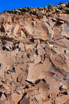 stone mountain rocks texture in La Palma at Canary islands