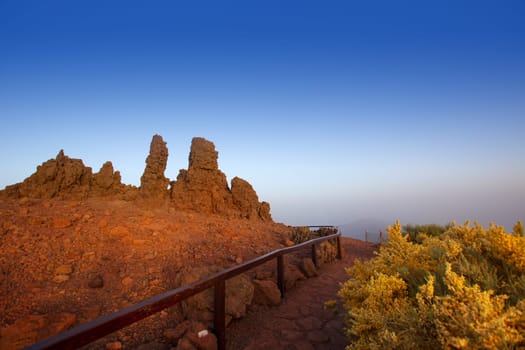 Roque de los Muchachos stones in Caldera Taburiente La Palma at Canary Islands