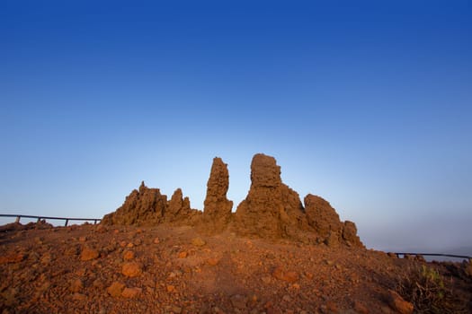 Roque de los Muchachos stones in Caldera Taburiente La Palma at Canary Islands
