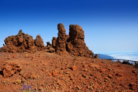 Roque de los Muchachos stones in Caldera Taburiente La Palma at Canary Islands