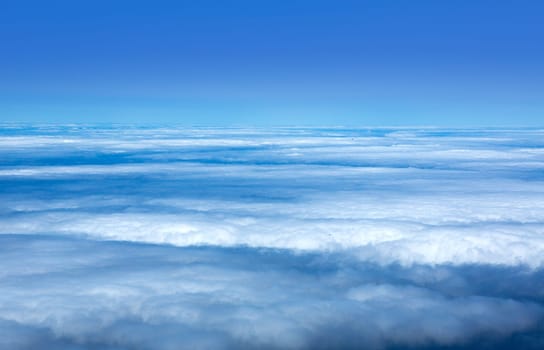 Blue sky sea of clouds in La Palma Canary Island