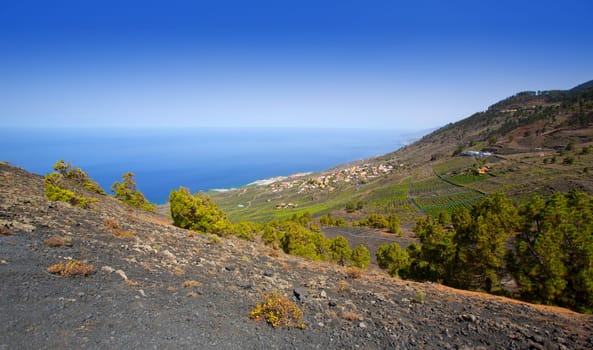 Crater in La Palma San Antonio volcano Fuencaliente at Canary islands