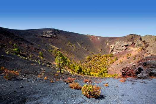 Crater in La Palma San Antonio volcano Fuencaliente at Canary islands