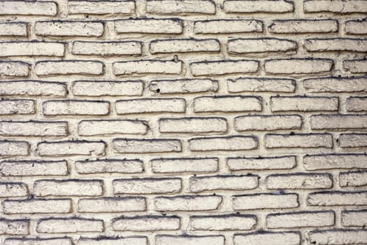 Background with old white painted brick wall